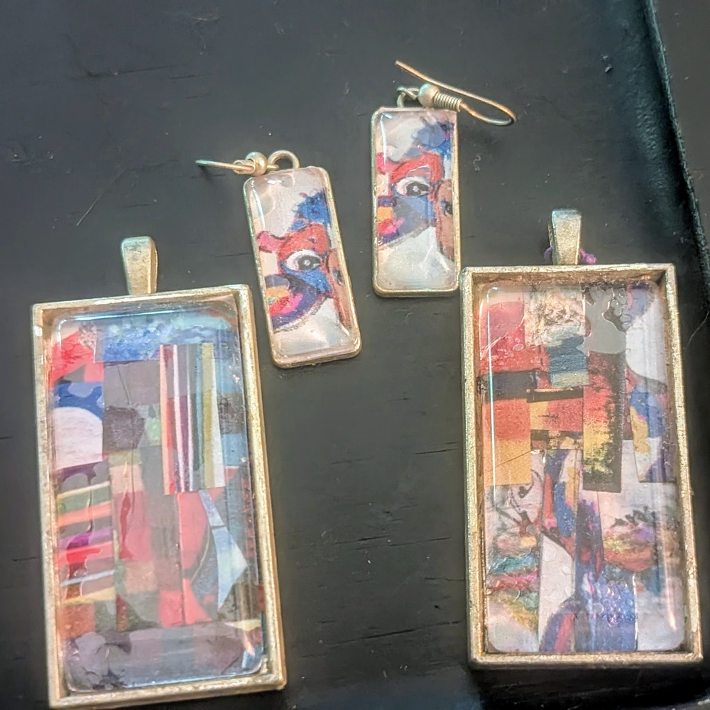 Colorful Abstract Art Jewelry Set
